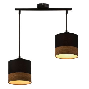 Chandelier on a string PORTO 2xE27/60W/230V black/brown