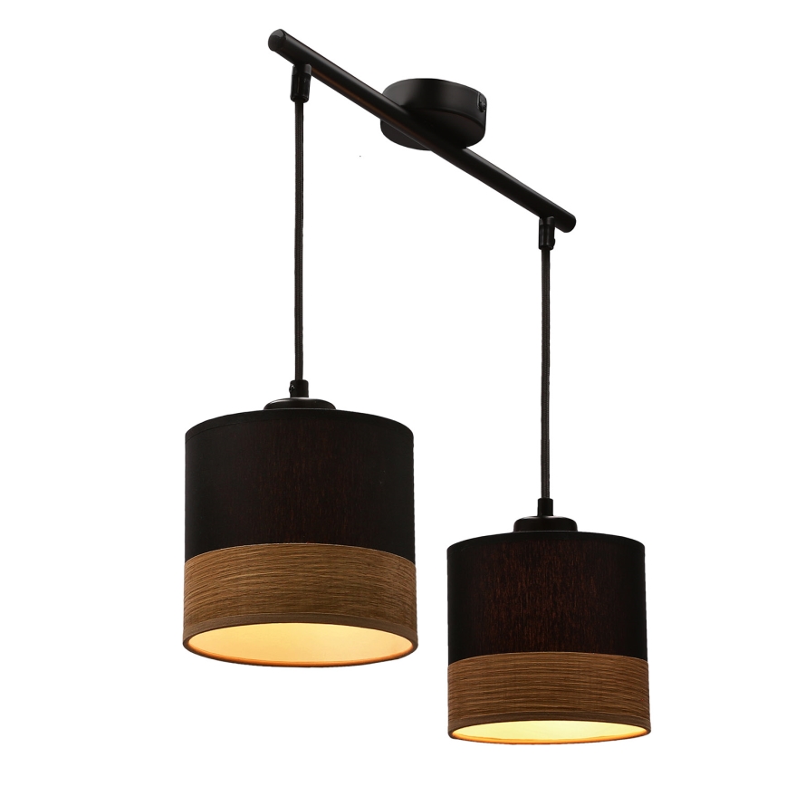 Chandelier on a string PORTO 2xE27/60W/230V black/brown