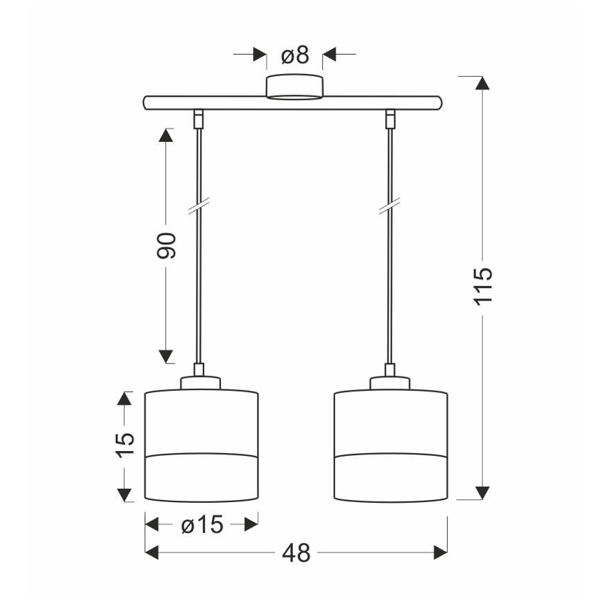 Chandelier on a string PORTO 2xE27/60W/230V black/brown