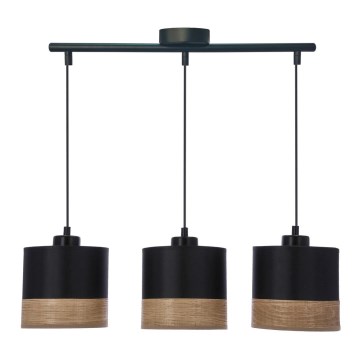 Chandelier on a string PORTO 3xE27/60W/230V black/brown