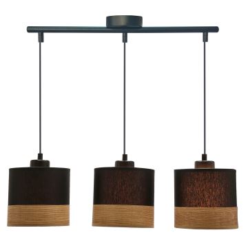 Chandelier on a string PORTO 3xE27/60W/230V black/brown