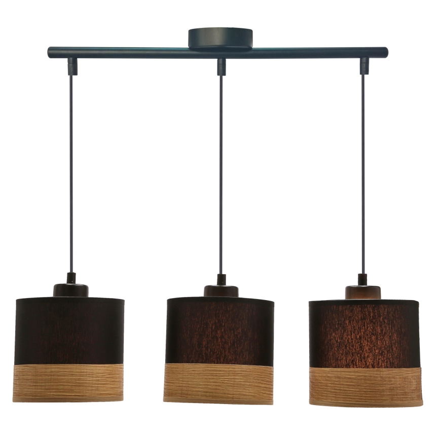 Chandelier on a string PORTO 3xE27/60W/230V black/brown