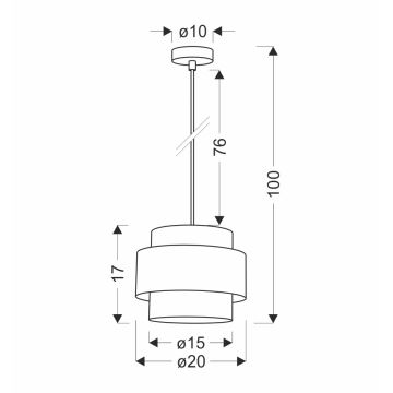 Chandelier on a string PRESTIGE 1xE27/40W/230V gold/black