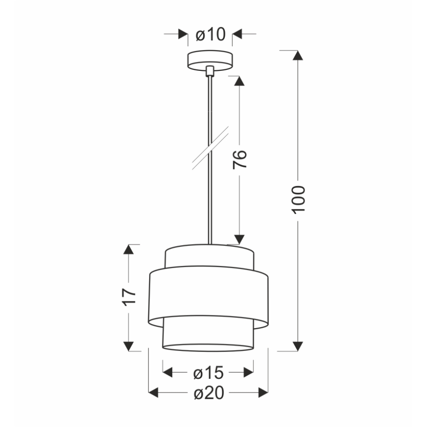 Chandelier on a string PRESTIGE 1xE27/40W/230V gold/black