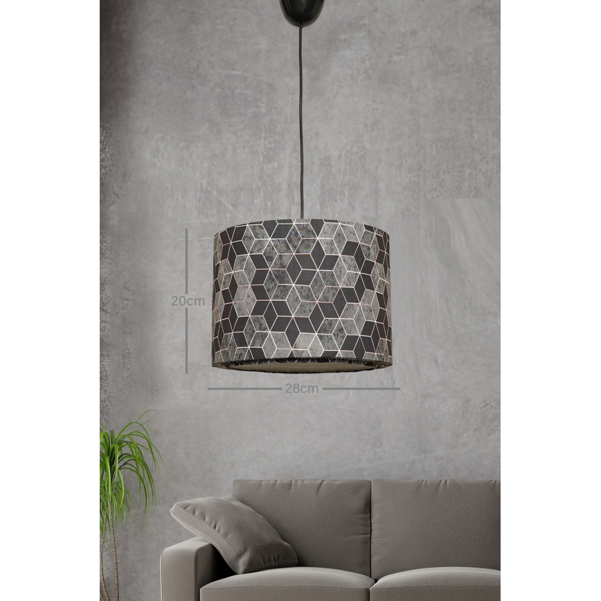 Chandelier on a string RAYE 1xE27/60W/230V black/grey