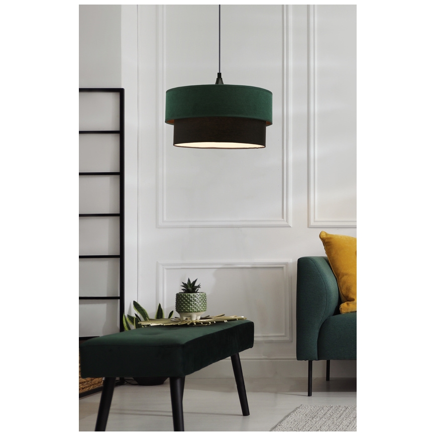 Chandelier on a string SOLANTO 1xE27/60W/230V green/black