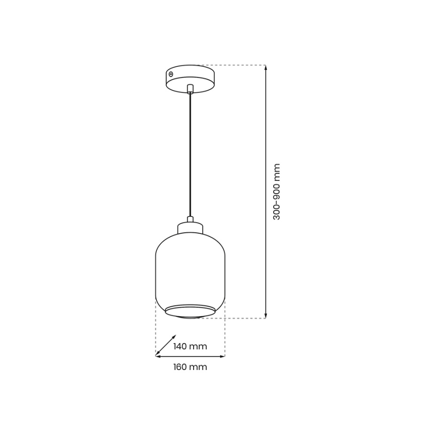 Chandelier on a string SOMBRA 1xE27/60W/230V grey