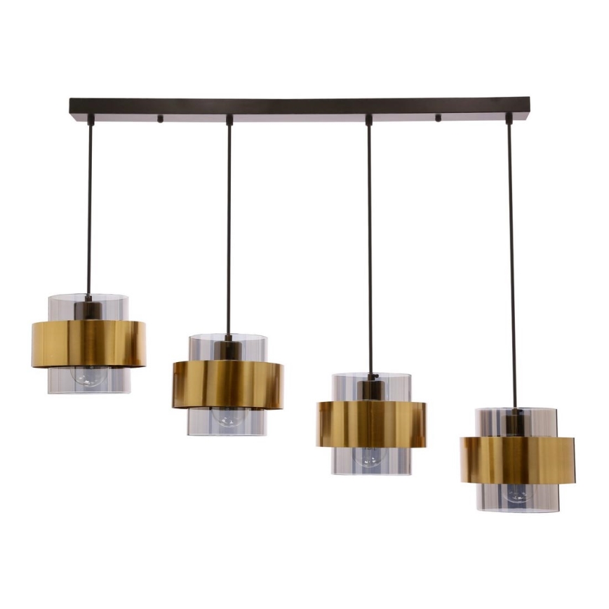 Chandelier on a string SPIEGA 4xE27/60W/230V gold/black