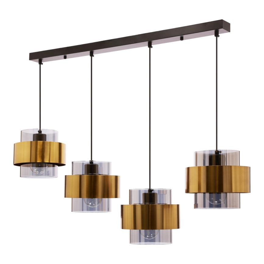 Chandelier on a string SPIEGA 4xE27/60W/230V gold/black