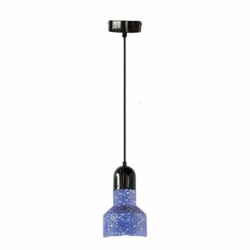 Chandelier on a string TERRAZZO 1xE27/60W/230V d. 12 cm blue