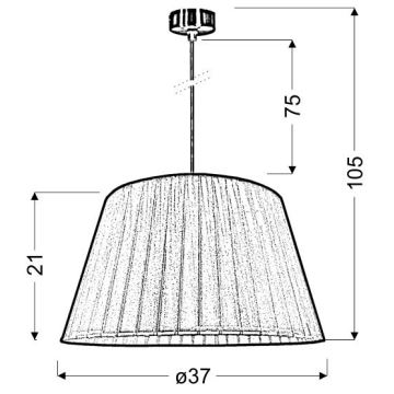 Chandelier on a string TIZIANO 1xE27/60W/230V pink