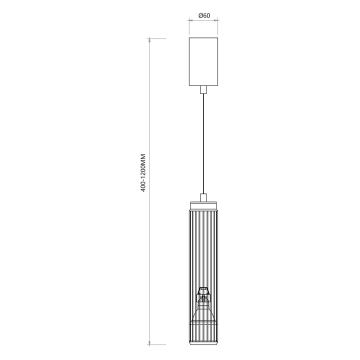 Chandelier on a string VERTICAL 1xGU10/8W/230V black