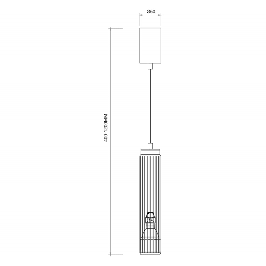 Chandelier on a string VERTICAL 1xGU10/8W/230V black