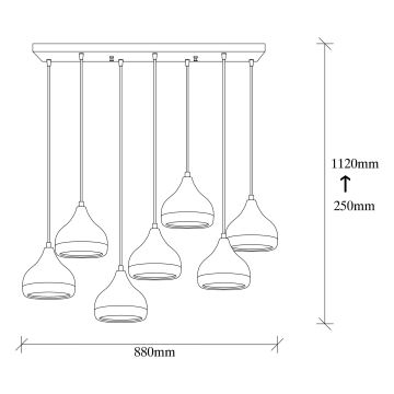 Chandelier on a string YILDO 7xE27/40W/230V