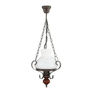 Chandelier VICTORIA 1xE27/60W/230V rubber tree