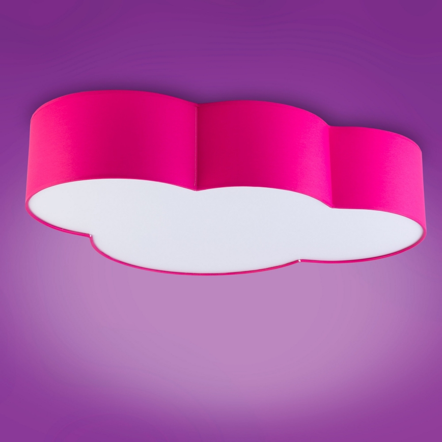 Children's ceiling light CLOUD 4xE27/15W/230V pink