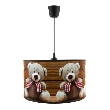 Children's chandelier on a string BEARS 1xE27/60W/230V