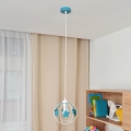 Children's chandelier on a string STARS 1xE27/15W/230V turquoise/white