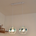 Children's chandelier on a string STARS 2xE27/15W/230V turquoise/white