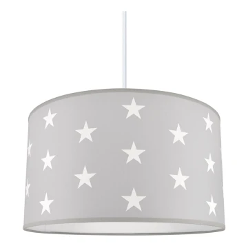 Children's chandelier STARS GREY 1xE27/60W/230V