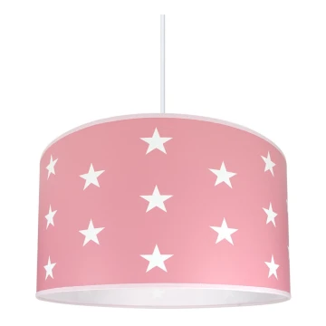 Children's Chandelier STARS PINK 1×E27/60W/230V