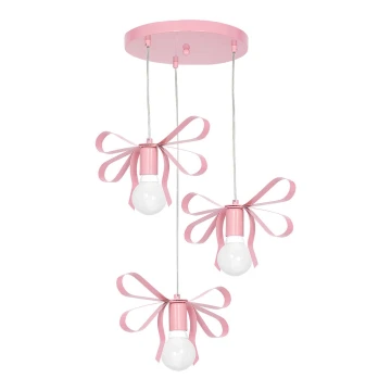 Children's light NELA 3xE27/60W/230V light pink