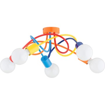 Children's surface-mounted chandelier BOSTON 5xE27/15W/230V colorful