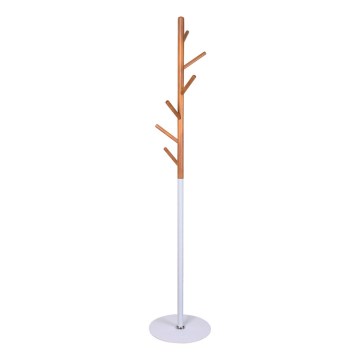 Coat rack 170x35 cm white/brown