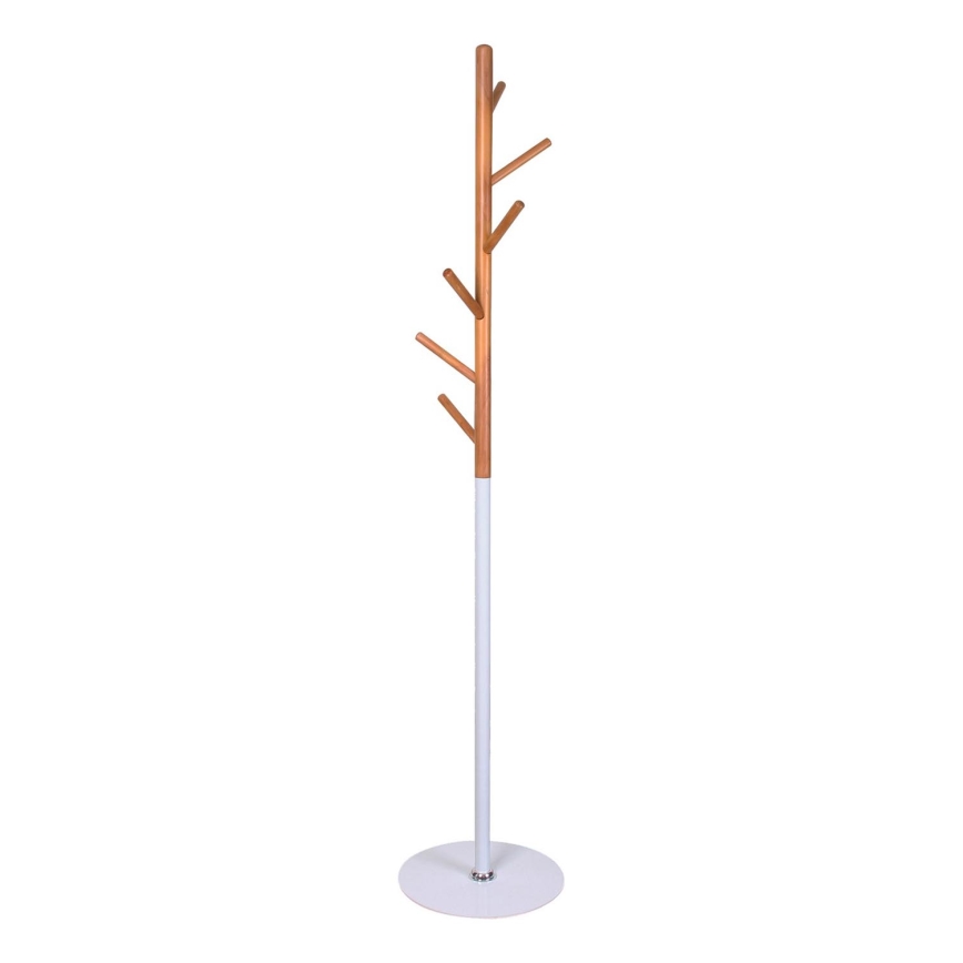 Coat rack 170x35 cm white/brown