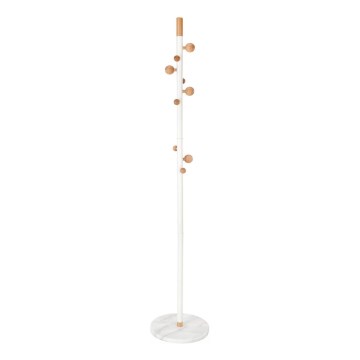 Coat rack 183x35 cm white/beige