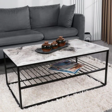 Coffee table ASUDE 43x95 cm black/white