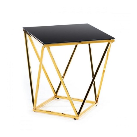 Coffee table DIAMANTA 50x50 cm gold/black