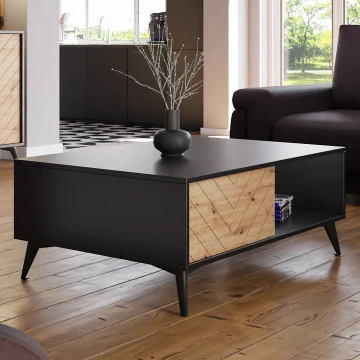 Coffee table DIAMOND 40x104 cm black/oak evoke