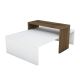 Coffee table GLOW 32x80 cm white/brown