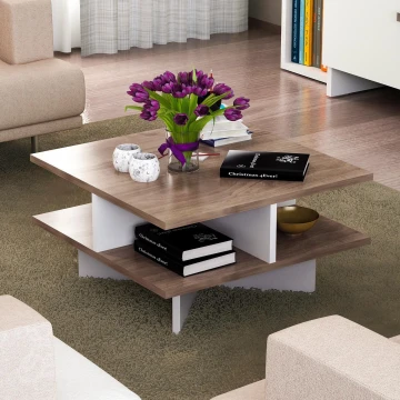 Coffee table HAMTON 31,2x60 cm brown/white