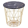 Coffee table HARISSA 41x42 cm gold/black marble