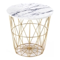 Coffee table HARISSA 41x42 cm gold/white marble