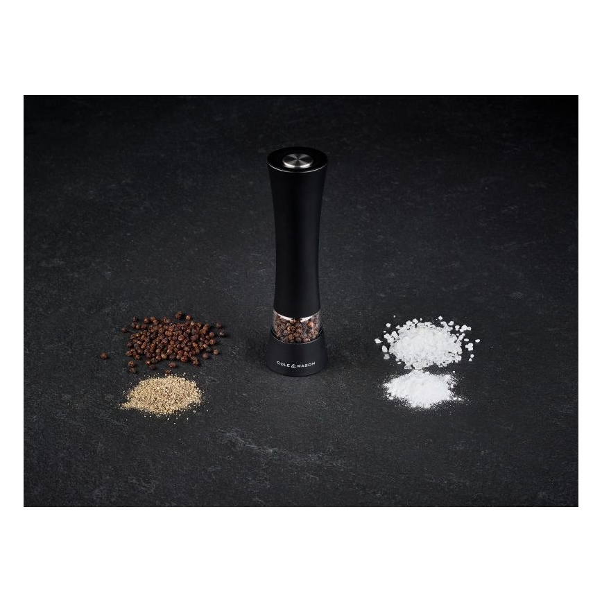 Cole&Mason - Electric grinder for salt or pepper BURFORD 4xAAA 18 cm black