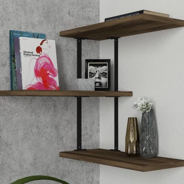 Corner wall shelf FRISBI 47,4x45 cm brown