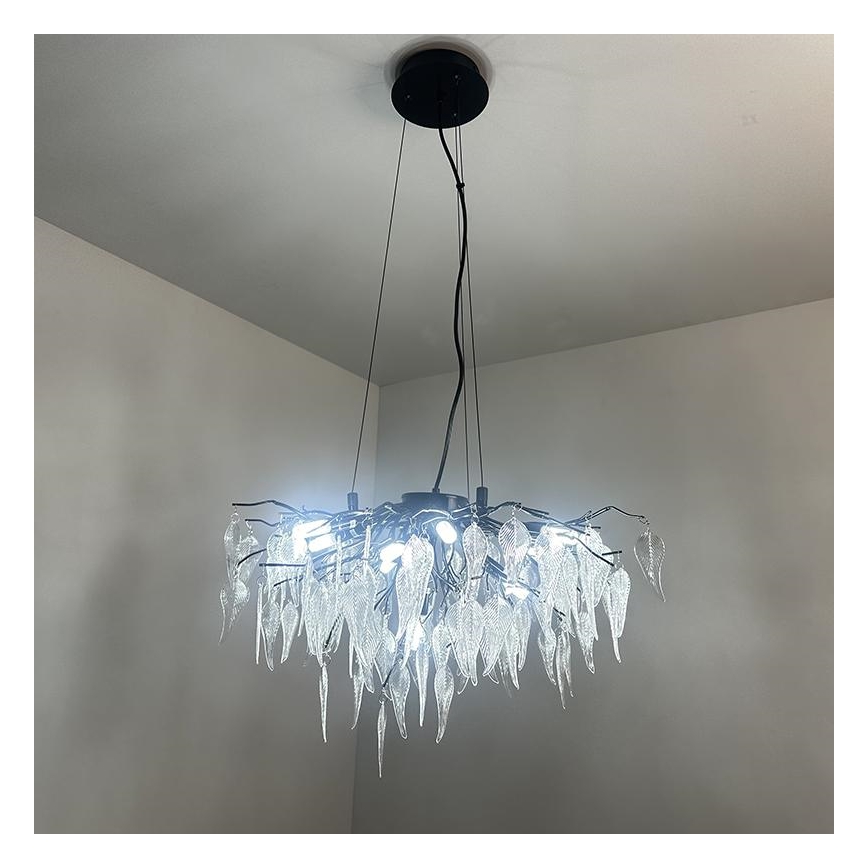 Crystal chandelier on a string 10xG9/40W/230V black