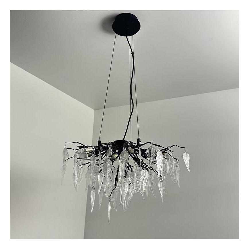 Crystal chandelier on a string 10xG9/40W/230V black