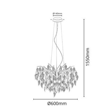 Crystal chandelier on a string 10xG9/40W/230V black