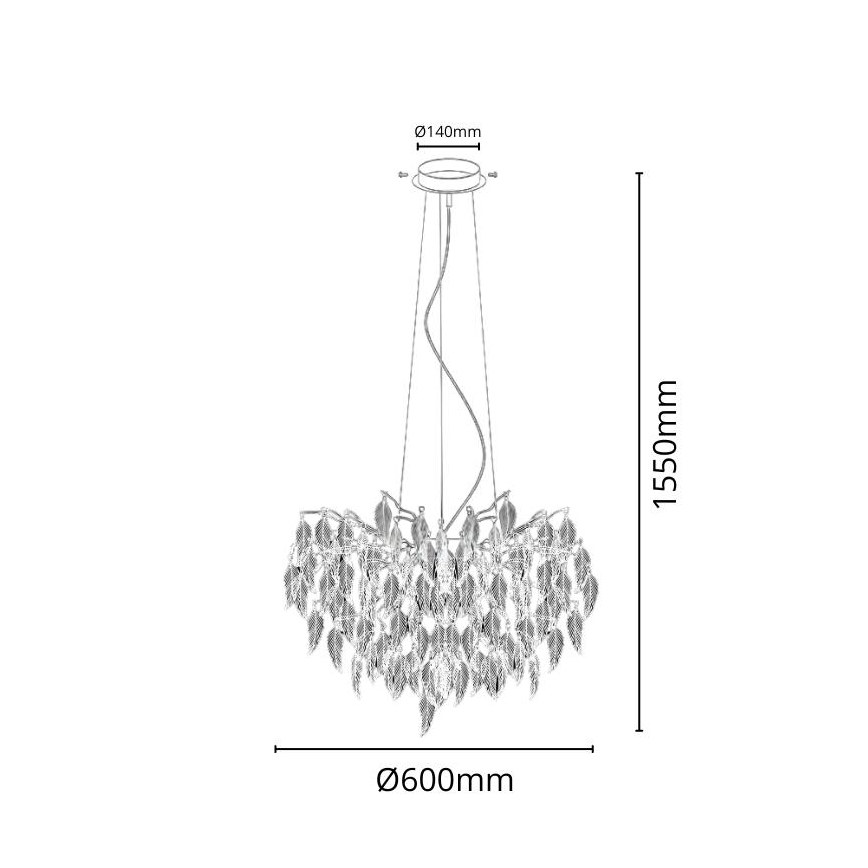 Crystal chandelier on a string 10xG9/40W/230V black