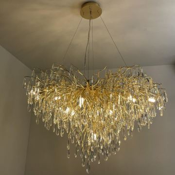 Crystal chandelier on a string 11xG9/40W/230V gold