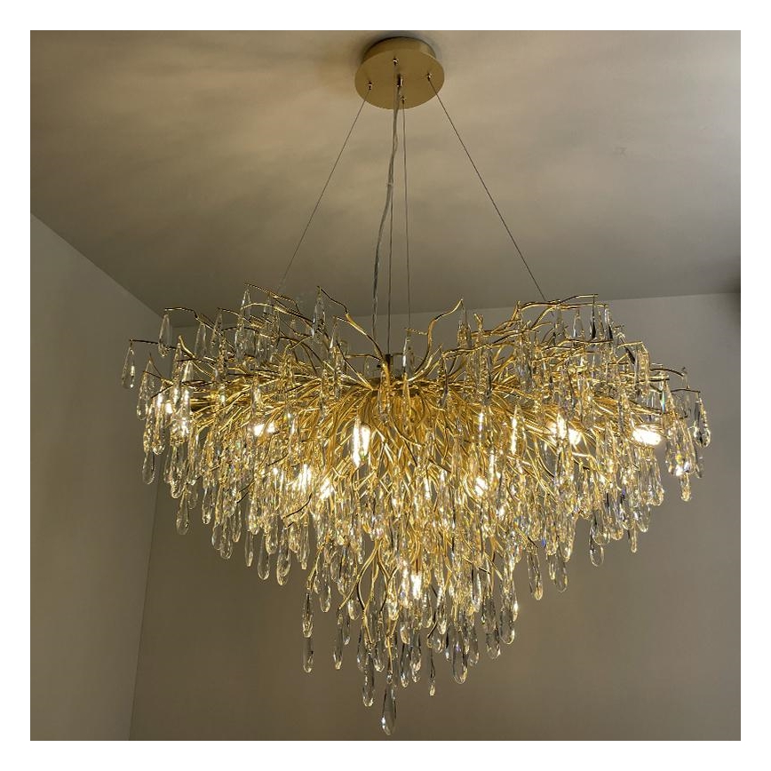 Crystal chandelier on a string 11xG9/40W/230V gold