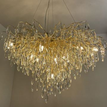 Crystal chandelier on a string 11xG9/40W/230V gold