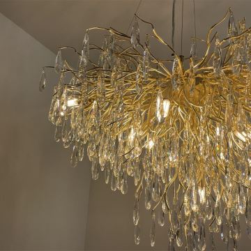 Crystal chandelier on a string 11xG9/40W/230V gold