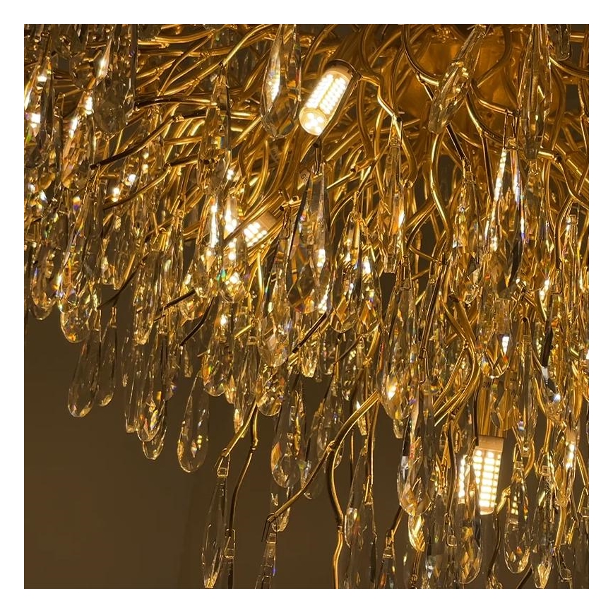 Crystal chandelier on a string 11xG9/40W/230V gold