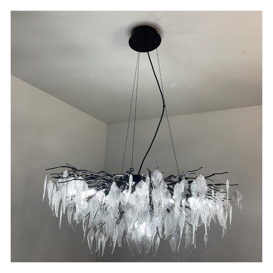 Crystal chandelier on a string 12xG9/40W/230V black