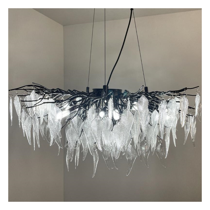 Crystal chandelier on a string 12xG9/40W/230V black